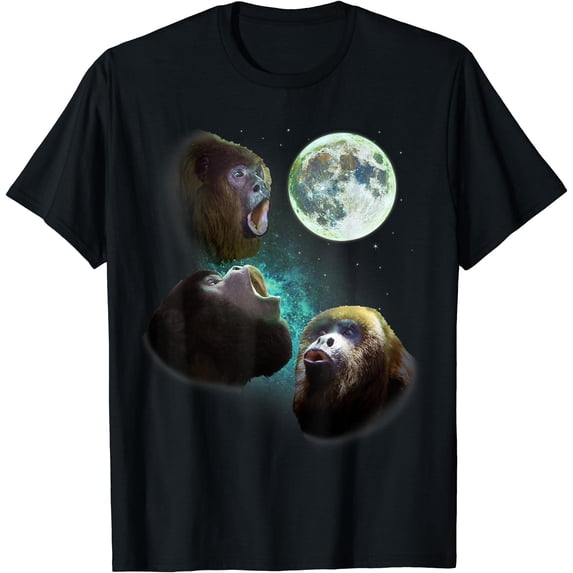Spectrum Wolves Three Howler Monkeys Howl At Moon 3 Wolfs Wolves Fun Parody Classic ...