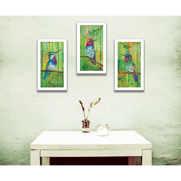 Three Hummingbirds Collection By Lisa Morales Printed Art Wood Multi-Color