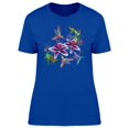 thumbnail image 1 of Three Hummingbirds With Flowers T-Shirt Women -Image by Shutterstock, Female Large, 1 of 2