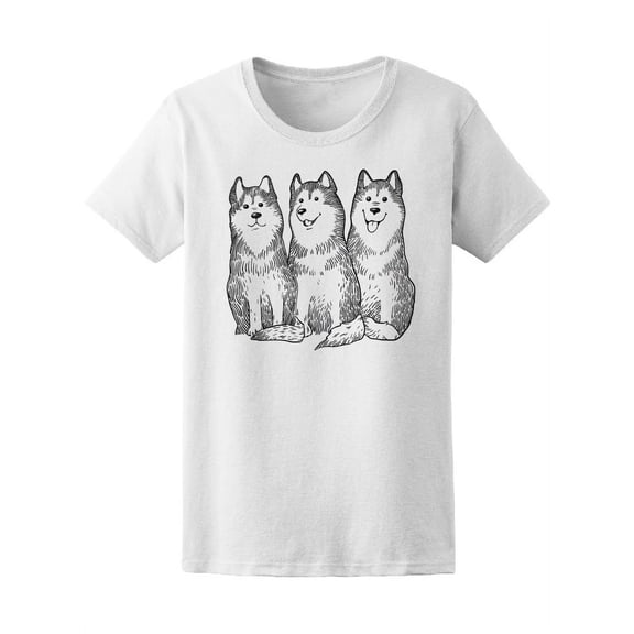 Three Husky Dogs Tee Women's - Women T-Shirt, Medium