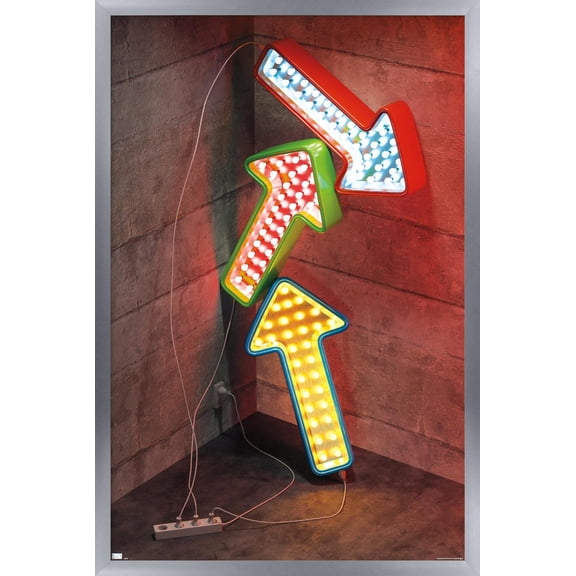 Three Illuminated Arrows Wall Poster, 22.375" x 34" Framed