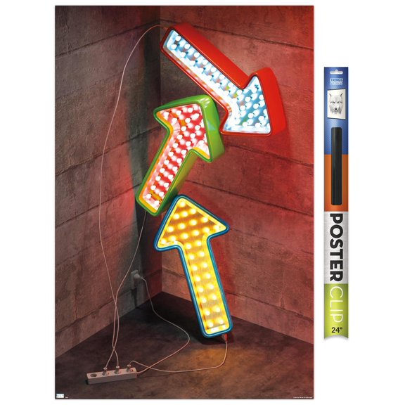 Three Illuminated Arrows Wall Poster, 22.375" x 34"