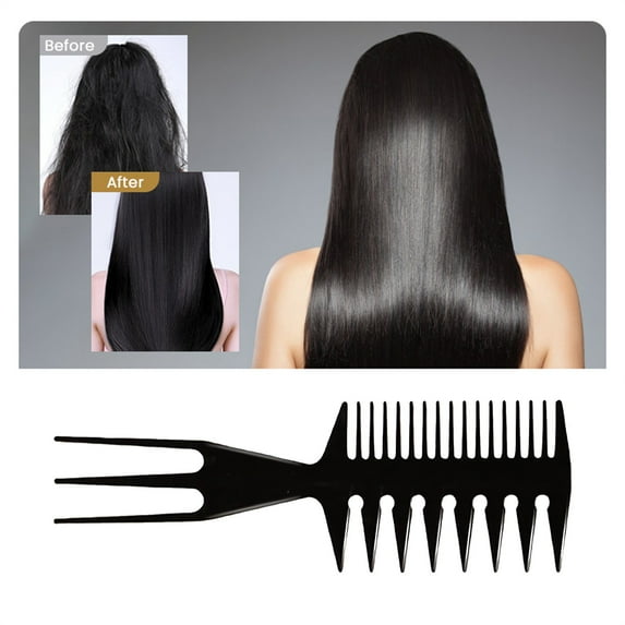 Three In One Comb Fish Tail Bone Shape Hair Brush for Salon Use Ideal for Creating Stylish Slicked Back Undercut
