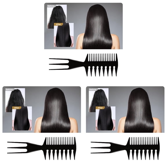 Three In One Comb Fish Tail Bone Shape Hair Comb For Salon Barbers For Creating Styles For Slicked Back Undercu 20x6.7 cm