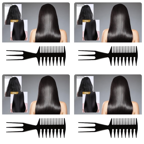 Three In One Comb Fish Tail Bone Shape Hair Comb For Salon Barbers For Creating Styles For Slicked Back Undercu