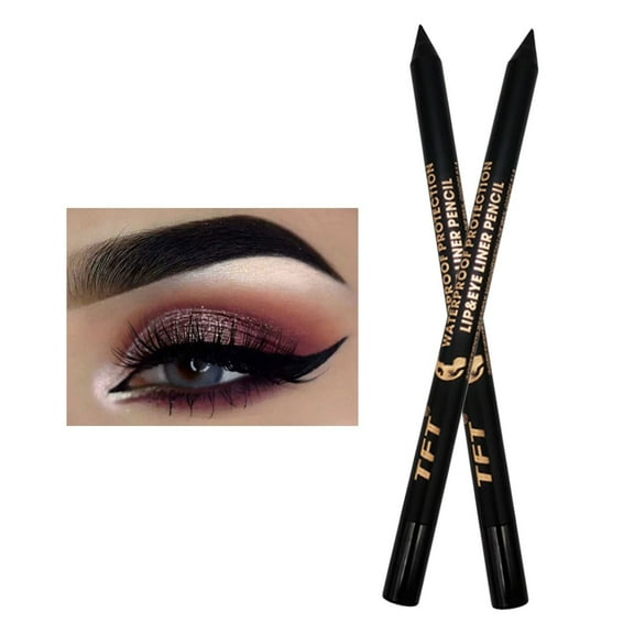 Three-In-One Eyeliner Sleeping Silkworm Eyeshadow Pencil Lip Pencil 1# Black - 3In1 Eyeliner Pen Lying Silkworm Eye Shadow Pen Lip Liner Gel Eyeliner Shimmer Long Lasting Waterproo Makeup Organizers