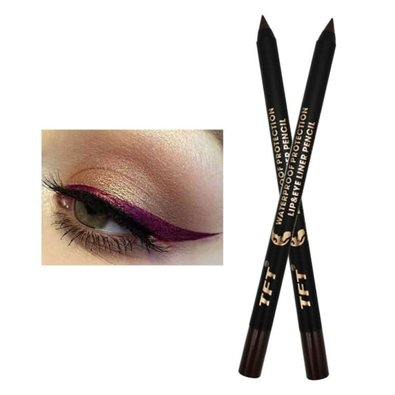 Three-In-One Eyeliner Sleeping Silkworm Eyeshadow Pencil Lip Pencil 6# Burgundy - 3In1 Eyeliner Pen Lying Silkworm Eye Shadow Pen Lip Liner Gel Eyeliner Shimmer Long Lasting Waterp Makeup Organizers
