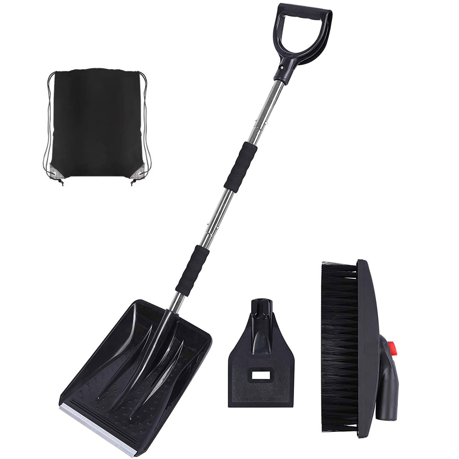 Three In One Stainless Steel Snow Shovel Removable Retractable Vehicle ...
