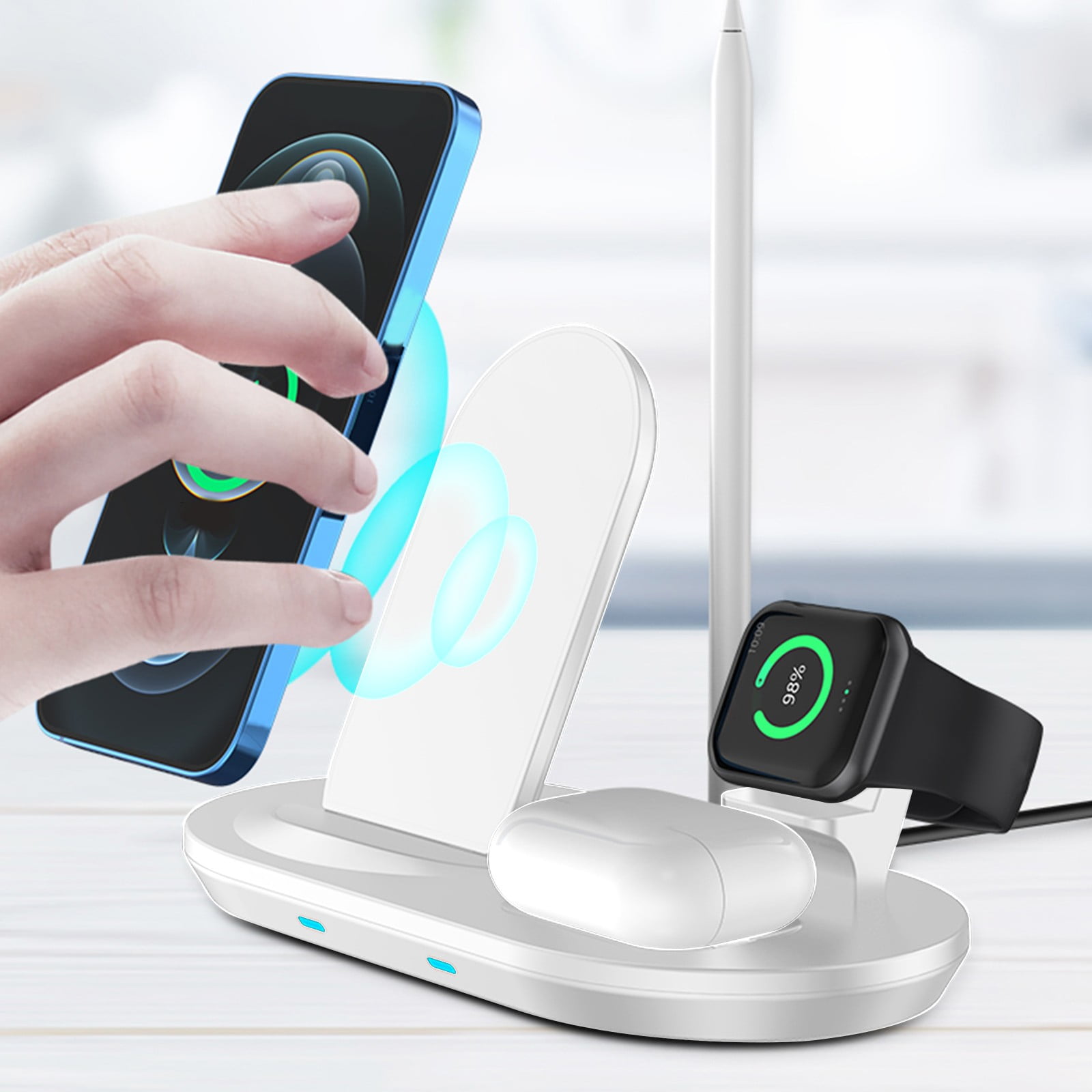 Three In One Wireless Charger With Multifunctional 15W Fast Charging ...