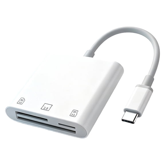 Three-Input Card Reader for Common Card Types, with Type C File Access on Supported Desktop Computers and Mobile Devices for File Transfers
