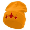 thumbnail image 1 of Three Jets Embroidered 12 Inch Long Knitted Beanie - Yellow OSFM, 1 of 5