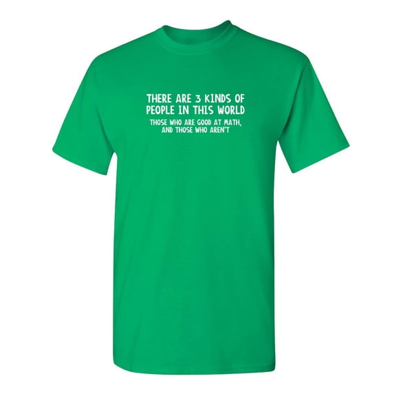 There Are Three Kinds Of People In This World Humor Mathematics Tshirt Novelty Sarcastic Graphic Tee Christmas Gift For Math Teachers Students Funny Mens T Shirt