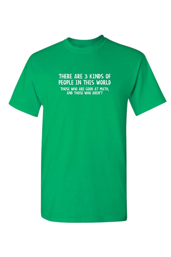 There Are Three Kinds Of People In This World Humor Mathematics Tshirt Novelty Sarcastic Graphic Tee Christmas Gift For Math Teachers Students Funny Mens T Shirt