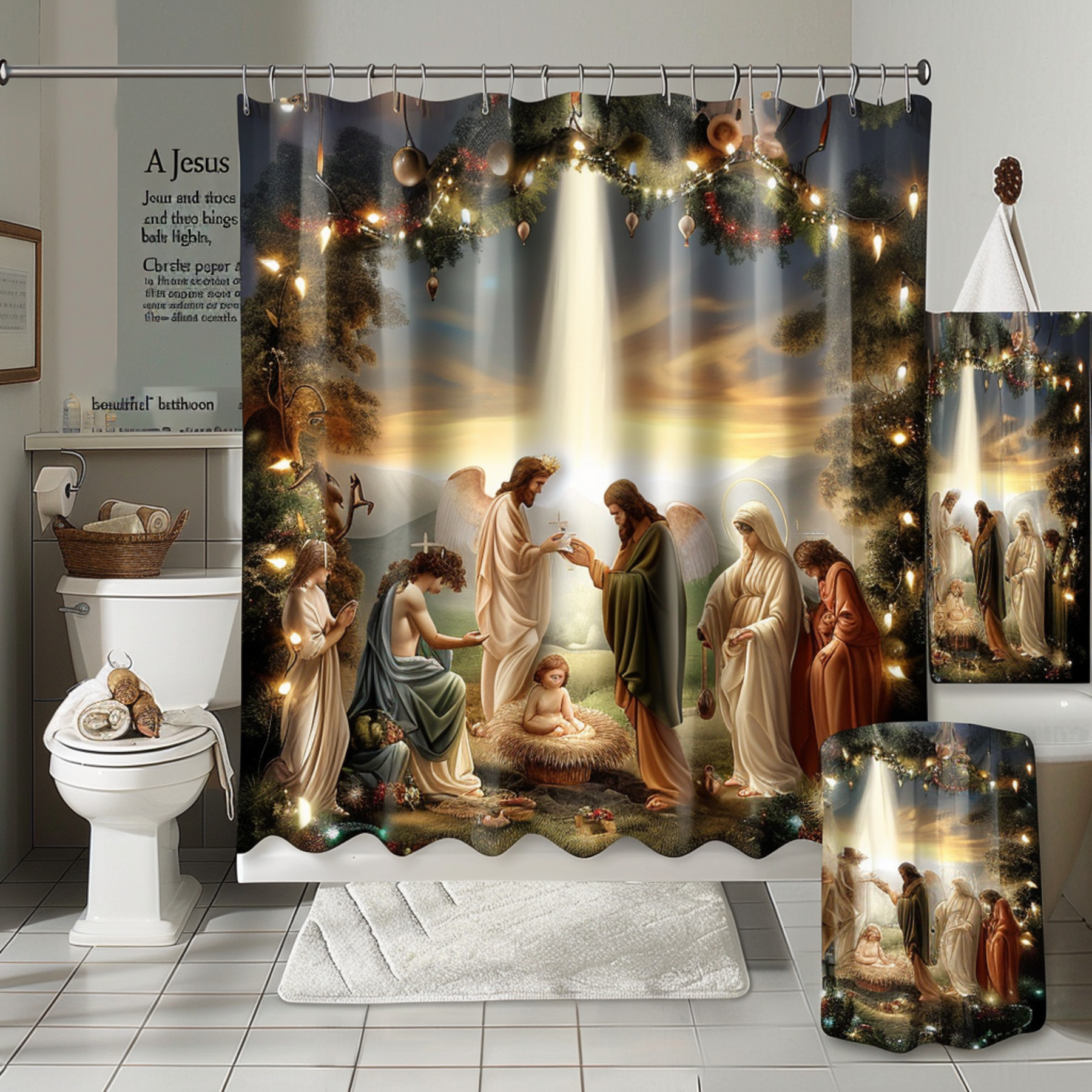& Three Kings Christmas Bathroom Set with Lights & Beautiful Christian ...