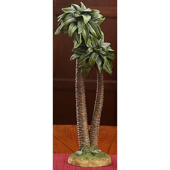 THREE KINGS GIFTS Large Palm Tree Nativity Accessory Hand Painted Bethlehem Palm Trees for Christmas Manger Scenes Religious Indoor Holiday Dcor Accent 14.1 Inch