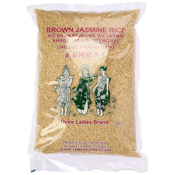 Three Ladies Brown Jasmine Rice 5 lbs