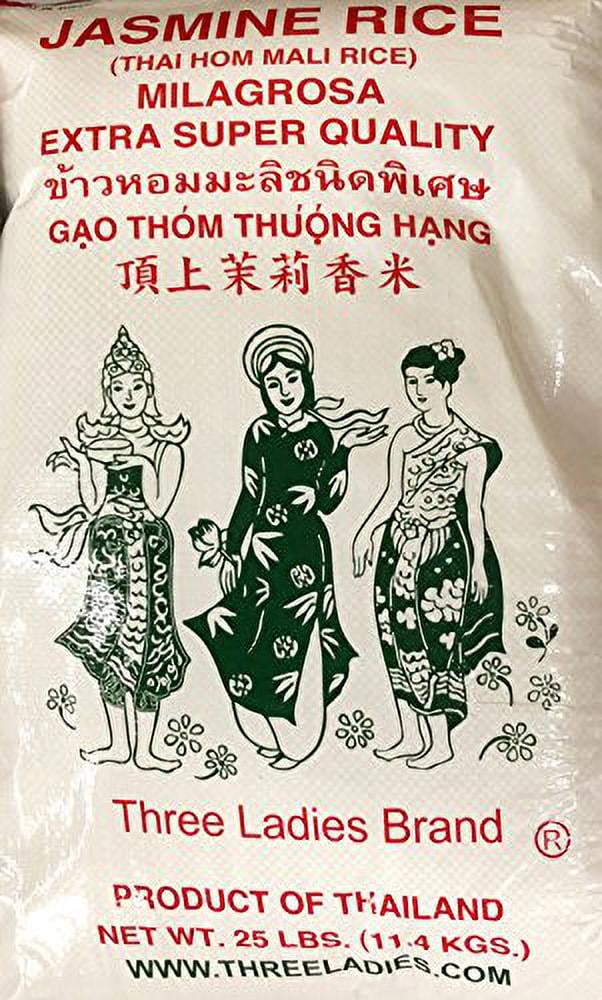 Three Ladies Brand Jasmine Rice, Extra Super Quality, Long Grain White ...