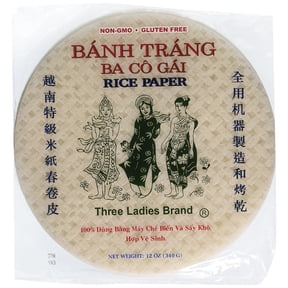 Three Ladies Spring Roll Rice Paper Wrappers Round 25cm (3pks)