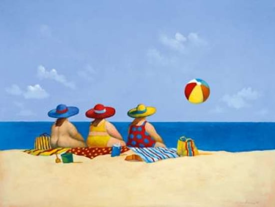 Three Ladies Sunning Canvas Art - Michael Paraskevas (18 x 24)
