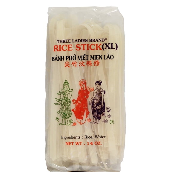 Three ladies - Thai Rice Stick Noodles - 14 Oz, Case of 15