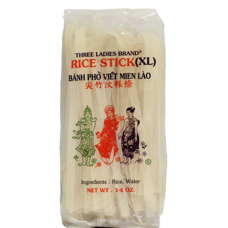 Three Ladies Wide Rice Noodles 14 oz (Pack Of 15) - Walmart.com