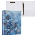 thumbnail image 1 of Three Large Blue Flowers 3 Ring Hardcover Binders 1.5in Round Rings for Letter-Size Folder Paper Organizer Pockets for Office Student Recipe, 1 of 9
