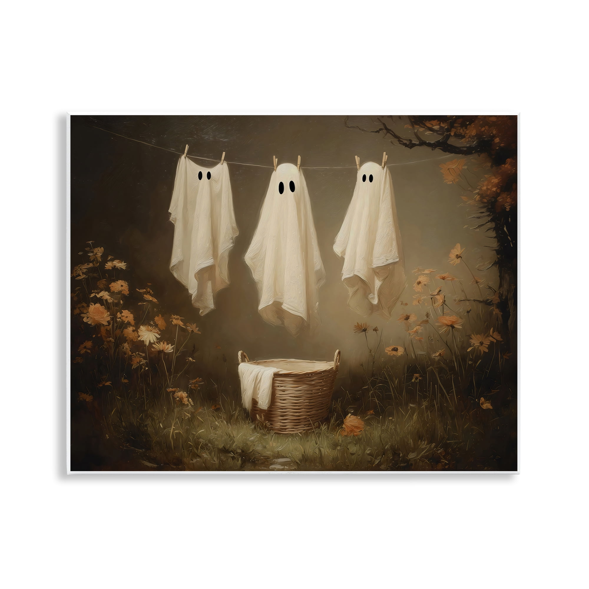 Three Laundry Ghosts Hanging Wall Plaque Art, design by Arlington Prints