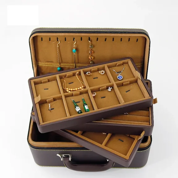 Three-Layer Leather Storage Box, Jewelry, Ring, Watch, Storage Box
