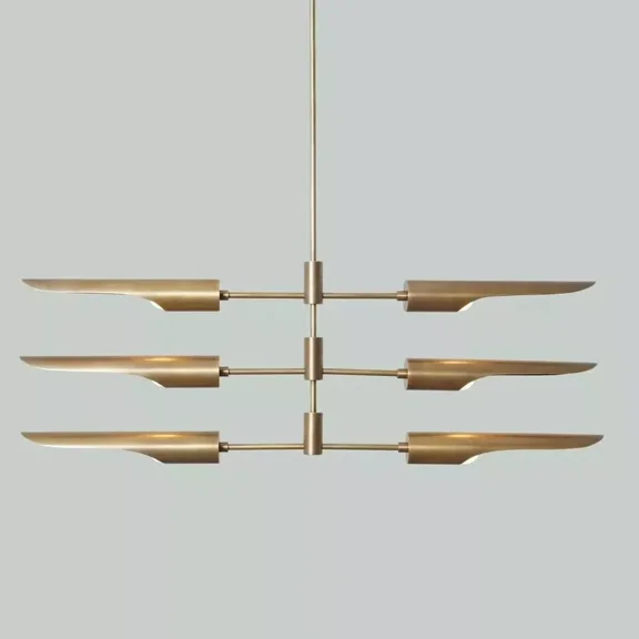Three Layer Modern Brass Shade Counter Balance Pendant Light Chandelier Fixture