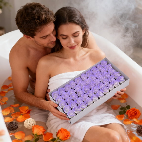 Three Layer Of Rose Soap Flower Spray Color Crushed Blue Soap Flower Head Decoration Gift Box Bouquet Gift 50pcs