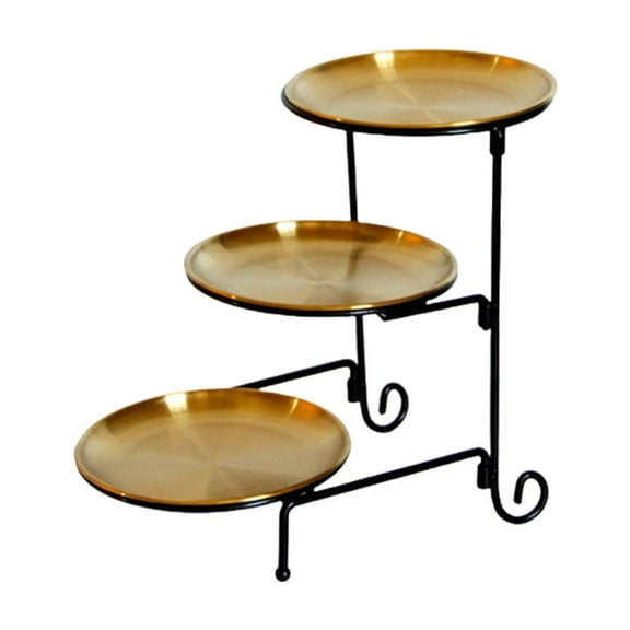 Three Layer Serving Tray for Snacks and Appetizers Elegant 3 Tiers Cake Stand for Home Gatherings and Festival Event