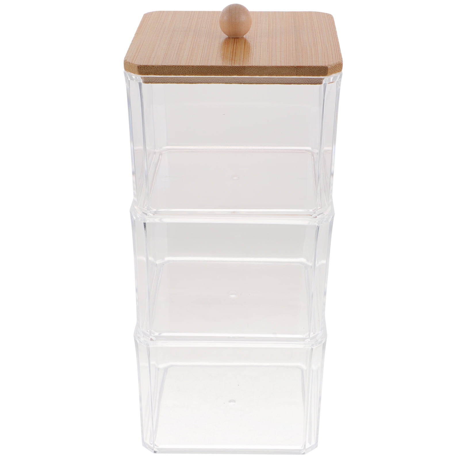 Three Layer Storage Box Cotton Swabs Organizers Containers Stackable