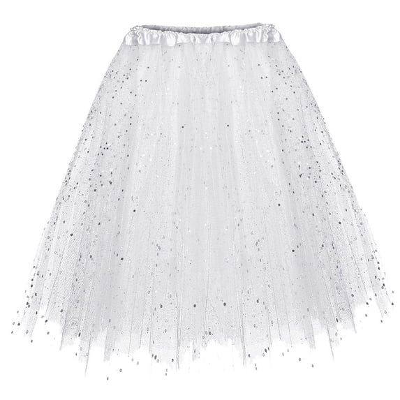 Three Layer Tutu Skirt Adult Half Shaggy Skirt Highlights Glitter New Hot Club Basic Leisure Dailywear