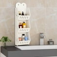 thumbnail image 1 of Three Layer Wall Mounted Bathroom Storage Rack, Space Saving PVC Organizer Shelf for Bathroom, Laundry, Kitchen, White, 45x10x12cm, 1 of 6