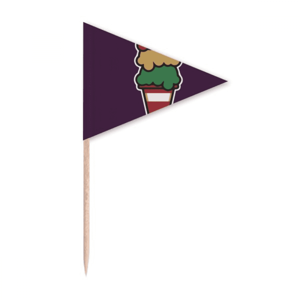 Three Layers Taste Sweet Ice Toothpick Triangle Cupcake Toppers Flag ...