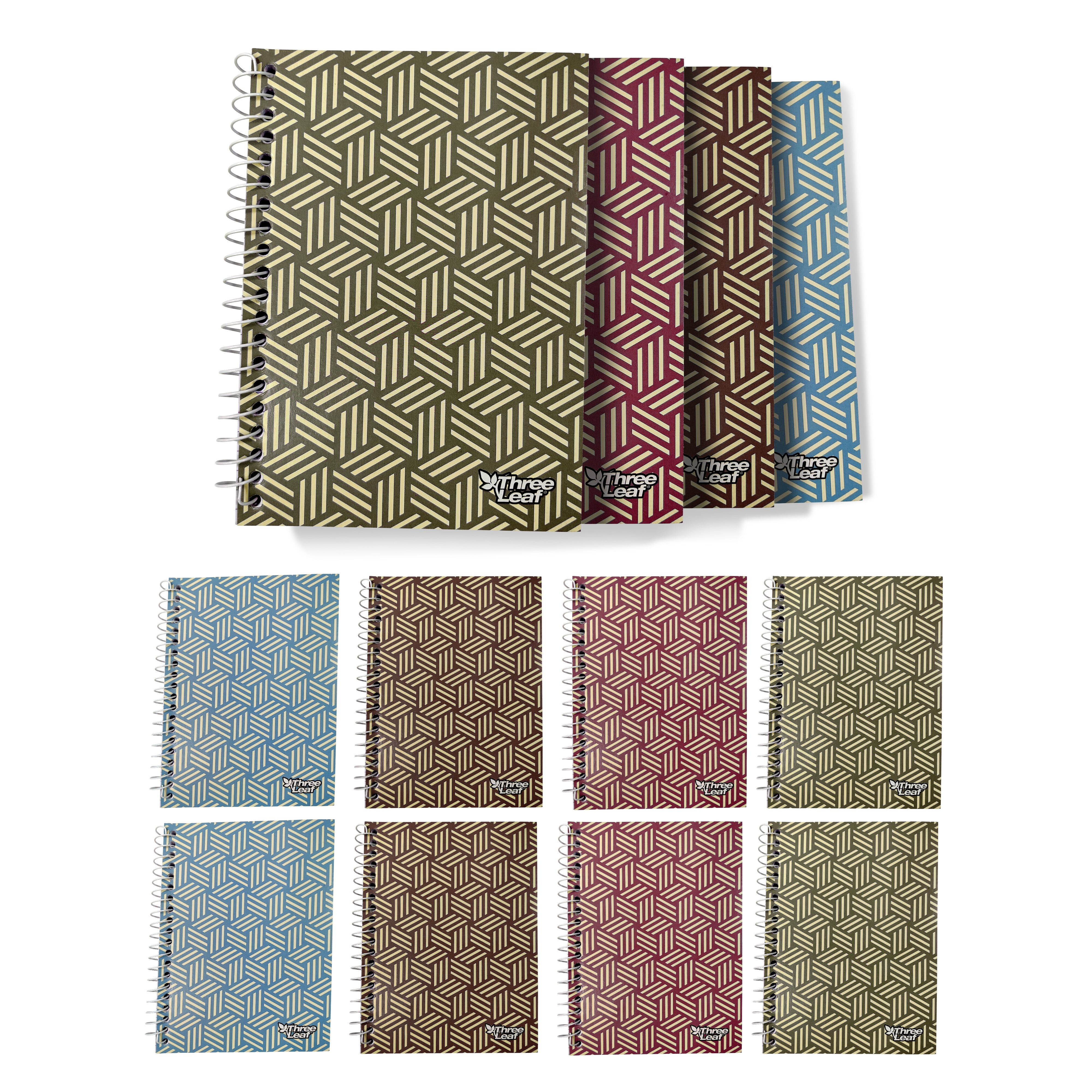 Three Leaf 120 Ct. 5 X 7, Personel Notebook, Pack Of 12, Writing Notebooks, Travel Writing Notebooks, Journal Notepad for Office, Study and Notes