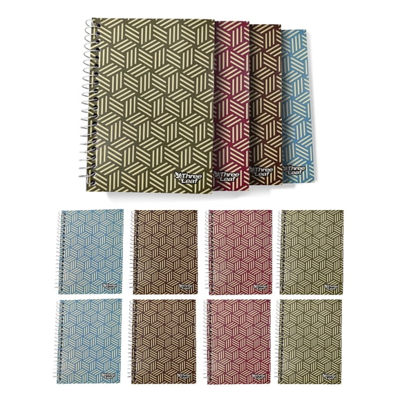 Three Leaf 120 Ct. 5 X 7, Personel Notebook, Pack Of 12, Writing Notebooks, Travel Writing Notebooks, Journal Notepad for Office, Study and Notes