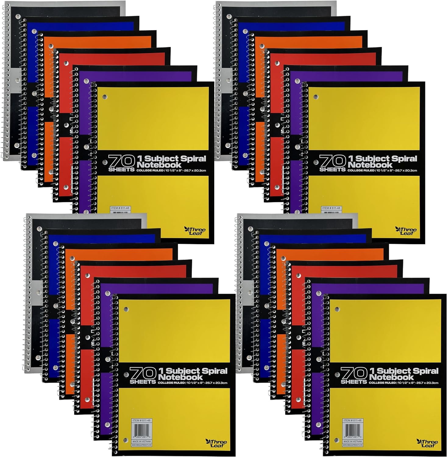Three Ruled Notebook Three Leaf 70 Sheets College Ruled 8