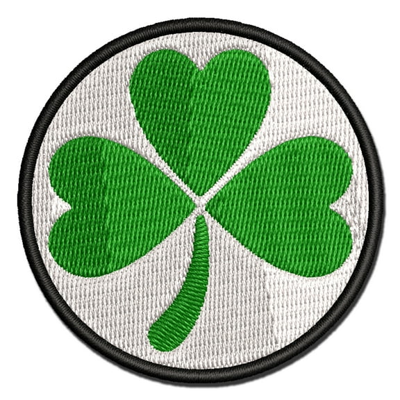 Three Leaf Clover Shamrock Applique Multi-Color Embroidered Iron-On Patch - 2.0 Inch Mini
