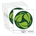 thumbnail image 1 of Three Leaves Circle Recycle Pattern Car Window Bumper Water Bottle Phone Tablet Laptop Waterproof Vinyl Decal Sticker Set 5-Pack - Gloss Finish - 4.0", 1 of 7