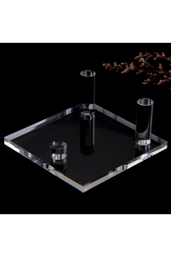 Three Legs Acrylic Display Stand Holder Shelf Base for Mineral Rock Specimens Geode Agate Coral Pieces , large
