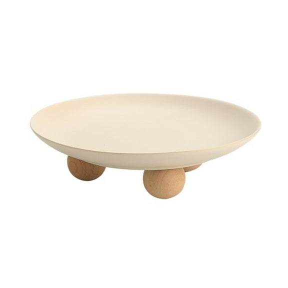 Three-Legs Ceramic Fruit Bowl, for Kitchen Counter, White , Key , Basket for Decor