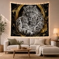 thumbnail image 1 of Three Leopards Embracing in Gold Splatter on Black Background, Dramatic Abstract Art for Animal Lovers, Wildlife Wall Decor, Housewarming Gift, Tapestry Wall Hanging for Bedroom and Living Room, 1 of 7