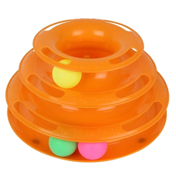 Three Levels Pet Cats Toy Training Amusement Plate Kitten Tower Tracks Disc Cats Intelligence Amusement Triple Disc Tumblers