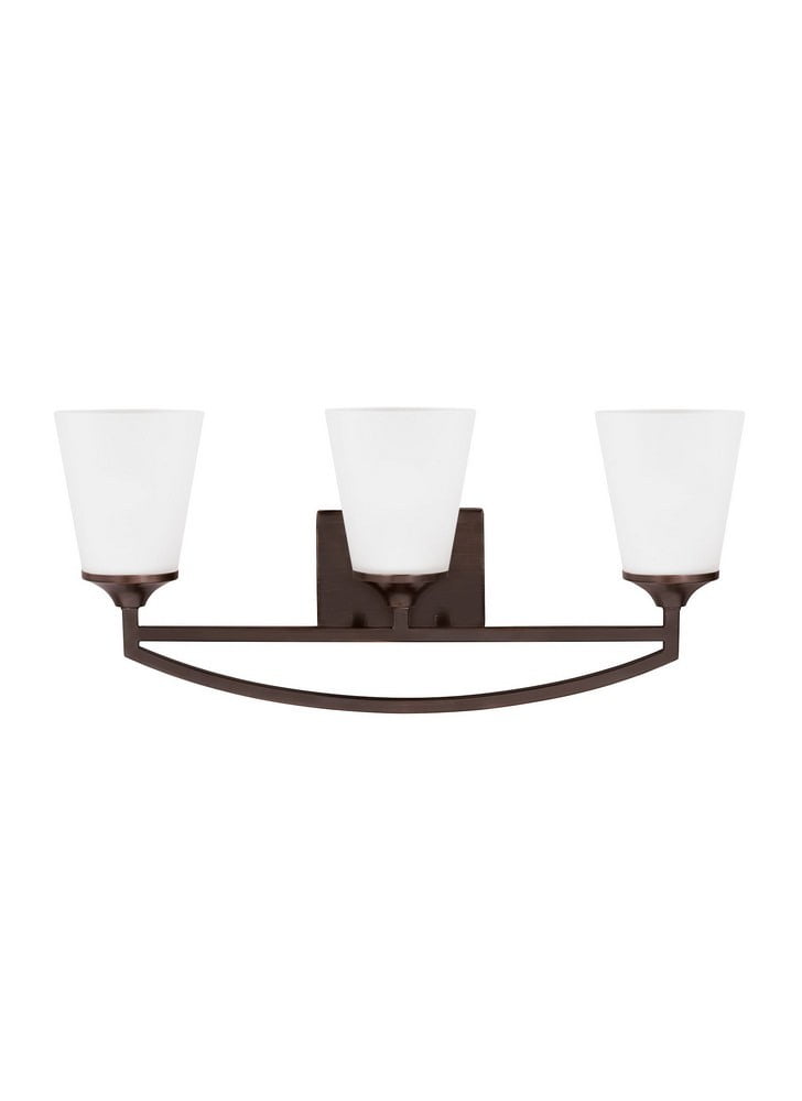 Three Light Bathroom Light FixtureBronze FinishLed Lamping Type
