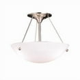 thumbnail image 1 of Three Light Brushed Nickel Bowl Semi-Flush Mount, 1 of 2