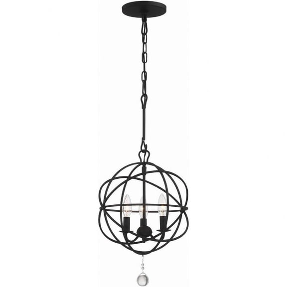 Three Light Chandelier in Minimalist Style 12 inches Wide By 14 inches High Bailey Street Home 49-Bel-4964227