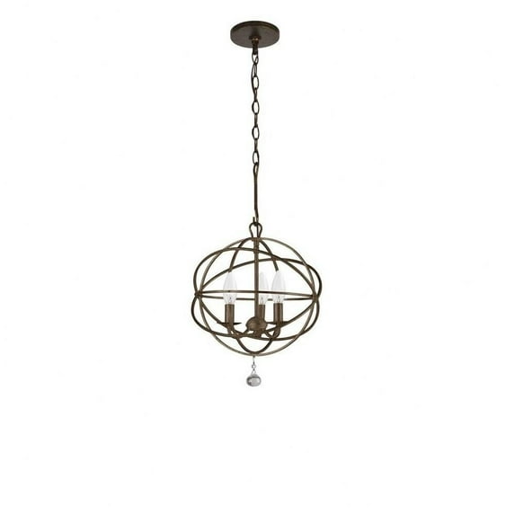 Three Light Chandelier in Minimalist Style 12 inches Wide By 14 inches High-English Bronze Finish Bailey Street Home 49-Bel-782360
