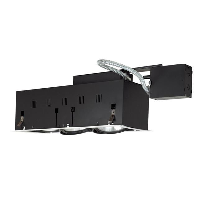 Three-Light Double Gimbal Linear Recessed Fixture Line Voltage - Black ...
