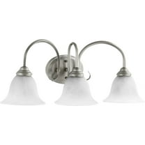 Quorum Lighting Spencer Glass 3-Light Classic Nickel Vanity Fixture